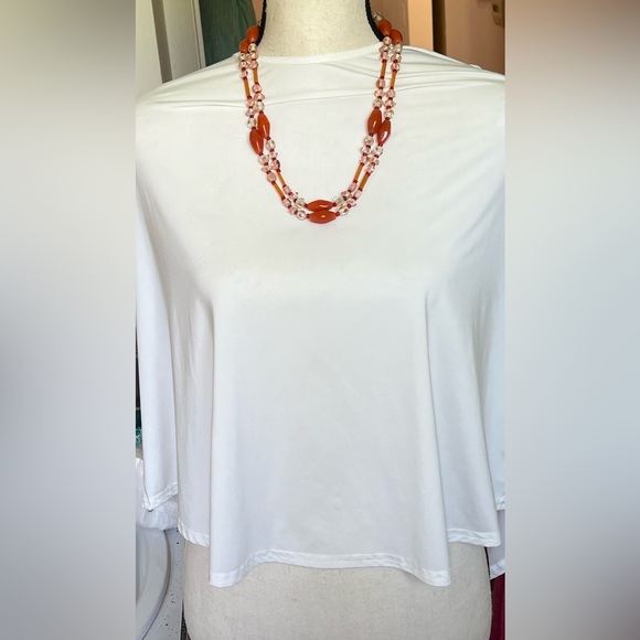 2 orange glass foiled necklaces -1w/lamp work -jewelry - Picture 12 of 16